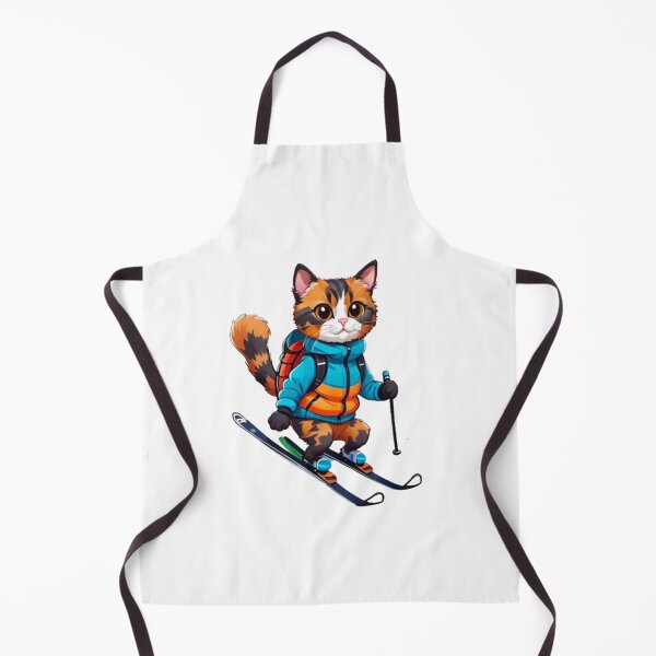 Item preview, Cute cat tortie skiing designed and sold by KorArtStudio.
