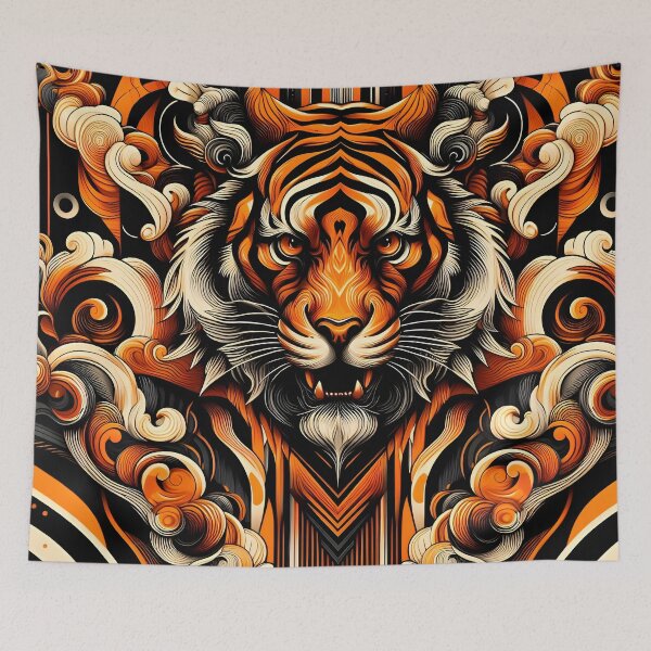Item preview, Tiger Abstract Orange Design designed and sold by Alessei.