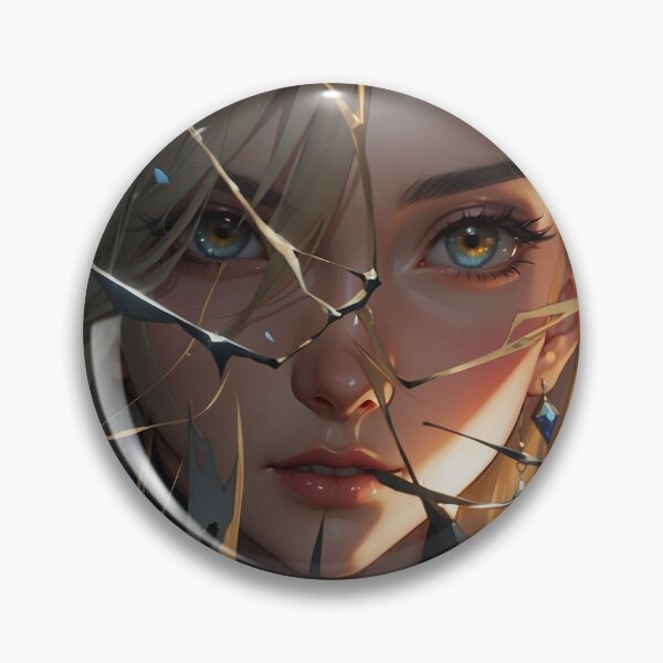 Item preview, blonde  anime girl in a broken mirror designed and sold by ShiroStore.