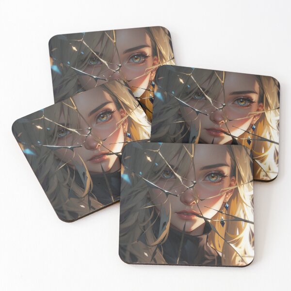 Item preview, blonde  anime girl in a broken mirror designed and sold by ShiroStore.