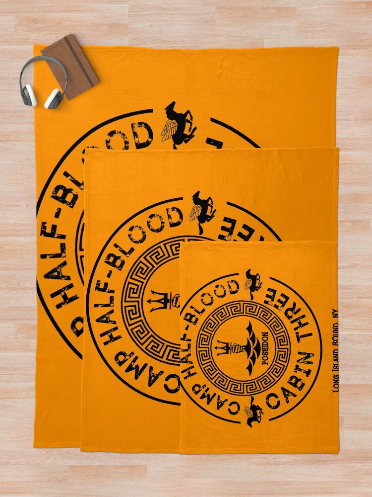 Thumbnail 5 of 6, Throw Blanket, Percy Jackson - Camp Half-Blood - Cabin Three - Poseidon designed and sold by gingerbun.