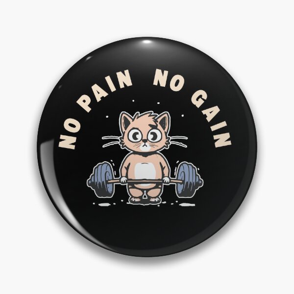 Item preview, NO PAIN NO GAIN | cat weightlifter | kitty bodybuilder | weightlifting champion cat  designed and sold by themichetti.
