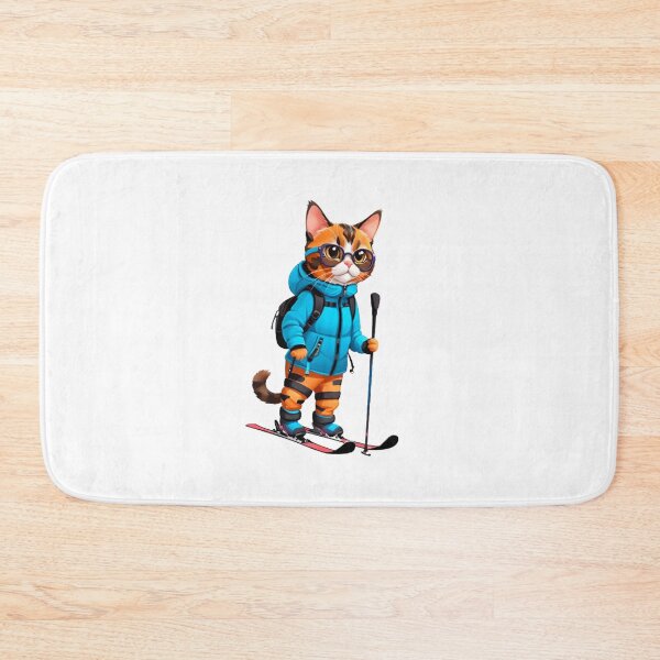 Item preview, Cool cat mom tortie skiing designed and sold by KorArtStudio.