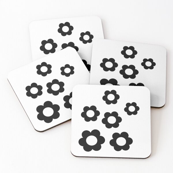 Item preview, Retro Black and White Flowers designed and sold by Printable-Cutie.