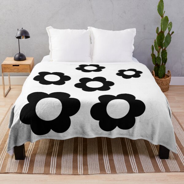 Item preview, Retro Black and White Flowers designed and sold by Printable-Cutie.