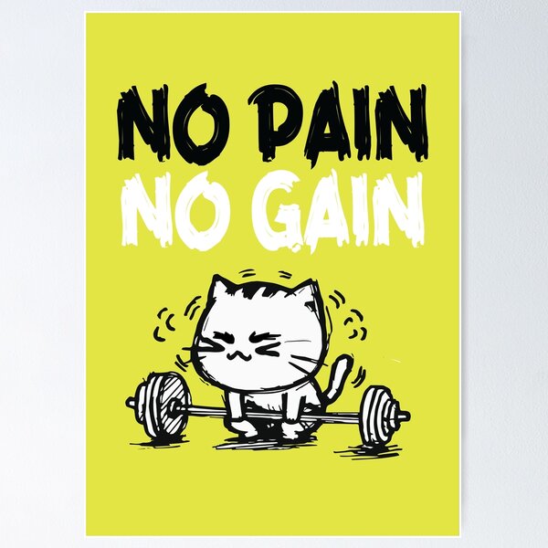Item preview, No Pain No Gain | funny cat in the gym | cathletic | bodybuilding kitten | kitten deadlift designed and sold by themichetti.