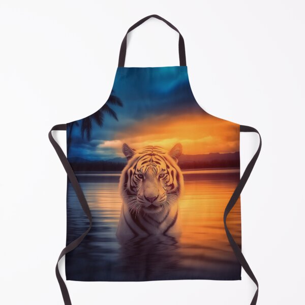 Item preview, Twilight Majesty | White Tiger Amidst Sunset Serenity designed and sold by FairX.
