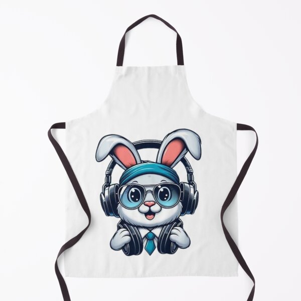 Item preview, Cute Bunny Wearing Headphones" designed and sold by Obinne.
