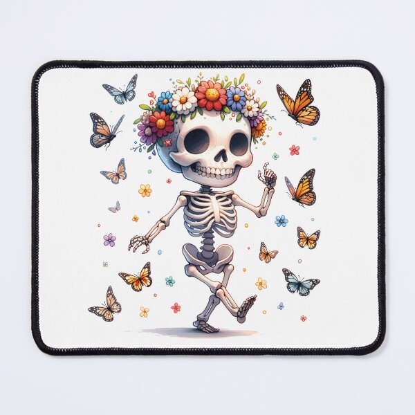 Item preview, Skeleton with flowers butterfly Walking skeleton designed and sold by Krasnovaovaova.