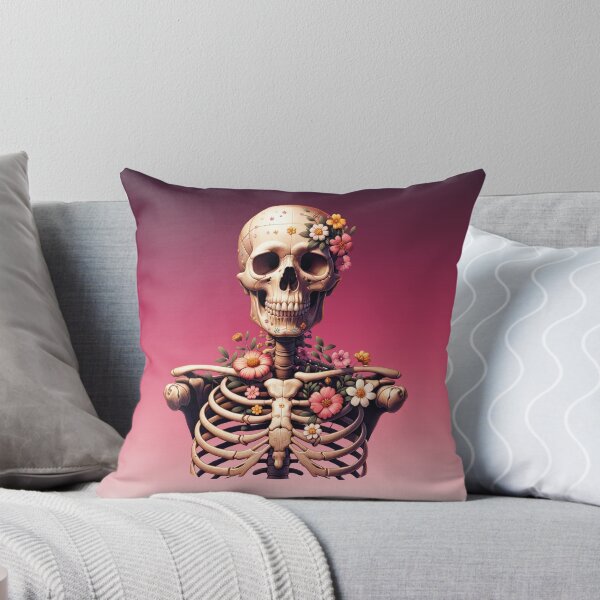 Item preview, skeleton with flowers, flowered skull, succulent skeleton designed and sold by Krasnovaovaova.