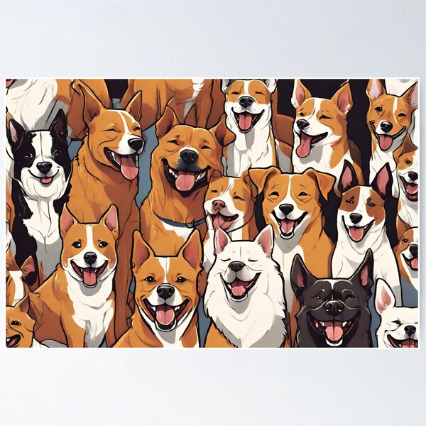 Item preview, Dogs Happy and Laughing designed and sold by stencilnpencil.