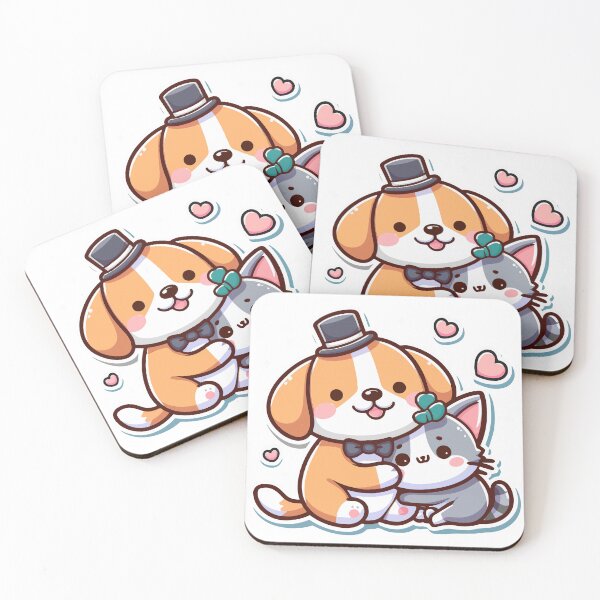 Item preview, Cartoon Cat and dog cut happy 6 designed and sold by ArtsmileConcept.