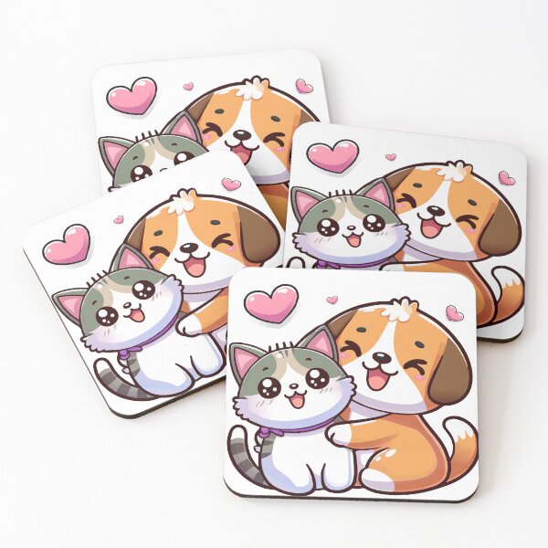 Item preview, Cartoon Cat and dog cut happy designed and sold by ArtsmileConcept.