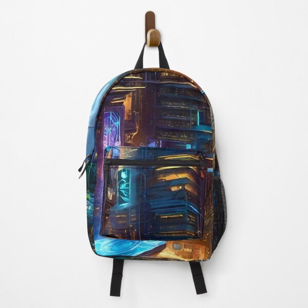 Item preview, Cyber City Cityscape at Night - Surreal Sci Fi Art concept designed and sold by Delerat7.