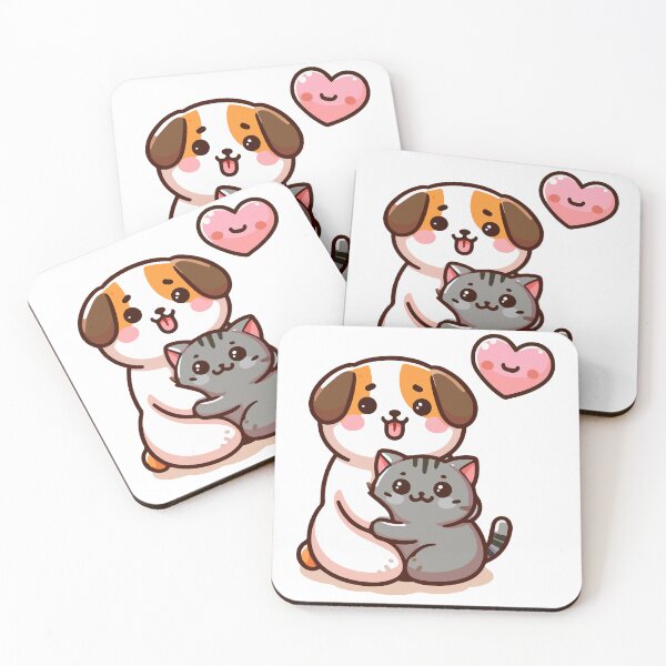 Item preview, Cartoon Cat and dog cut happy designed and sold by ArtsmileConcept.