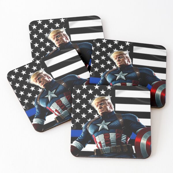 Item preview, Captain Donald Trump Blue Line Flag #1 Trumps New America designed and sold by CaptainTrump.