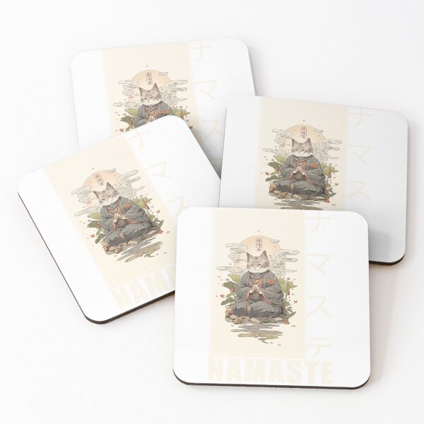 Item preview, Zen Puss in Namaskar Namaste Pose Ukiyo E Art designed and sold by PaddyMcKhan.
