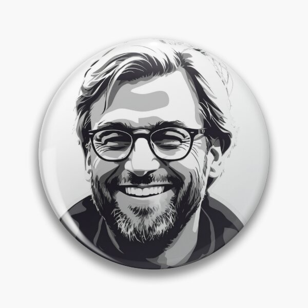 Item preview, Jurgen Klopp monochromatic smile art designed and sold by Lufka.