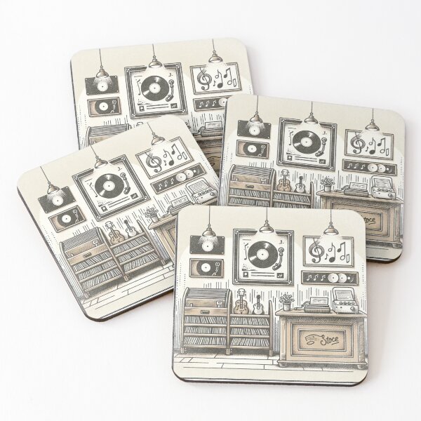 Item preview, retro record store designed and sold by nnova.