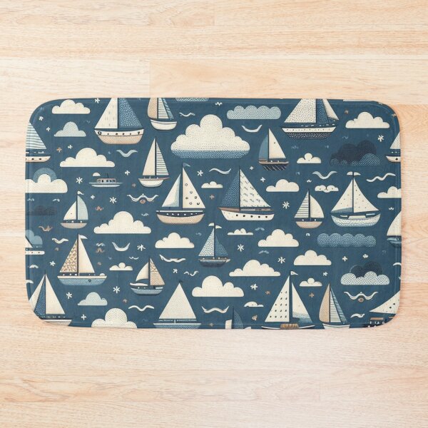 Item preview, Tiny Boats & Cloudy Skies Fabric Serenity designed and sold by Rui Fernandes.