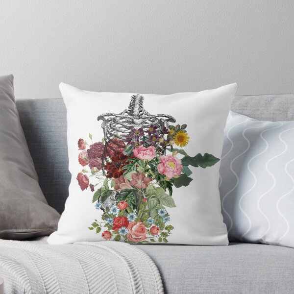Item preview, skeleton and flowers designed and sold by blueberryduck.