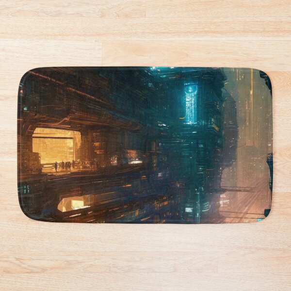 Item preview, Cyber City Downtown View - Surreal Sci Fi Art concept designed and sold by Delerat7.