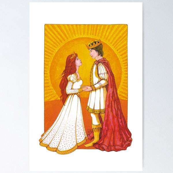 Item preview, A prince and princess at dawn confess their love designed and sold by natadomnina77.