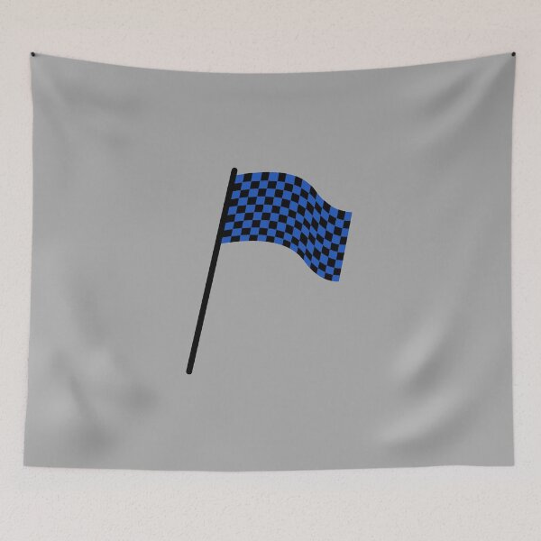 Item preview, Checkered flag black and blue designed and sold by wonderxwander.