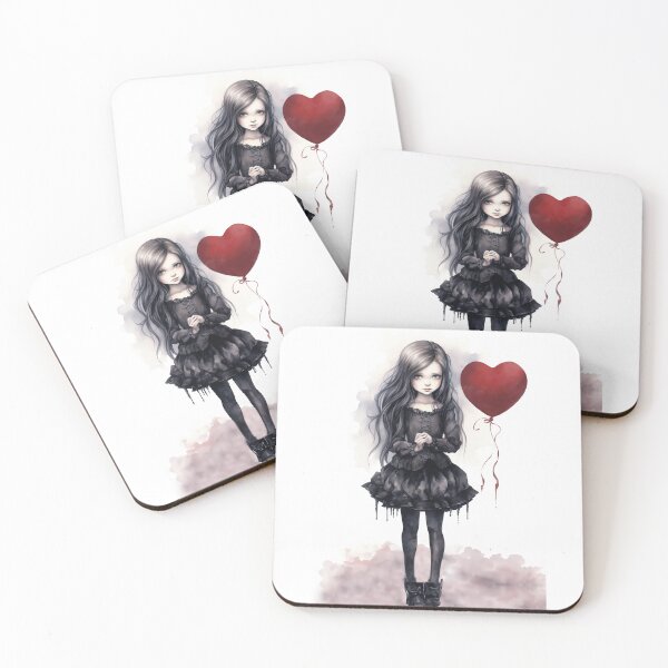 Item preview, Gothic Girl with Valentine's Day Heart designed and sold by Made-by-Gus.