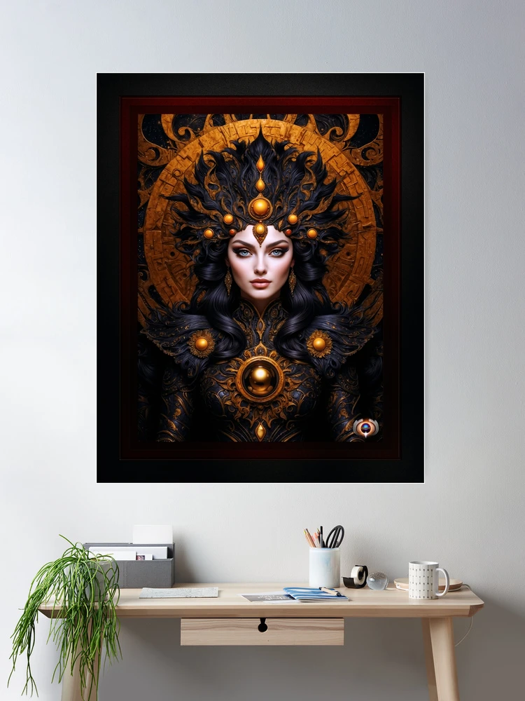 Portrait Of The Dragon Queen Orsella Trycellous AI Concept Art by Xzendor7 - A Beauty Of The Cosmic Realm 2 Portrait Of The Dragon Queen Orsella Trycellous Stunning AI Concept Art by Xzendor7 Room Decor Poster Art Print