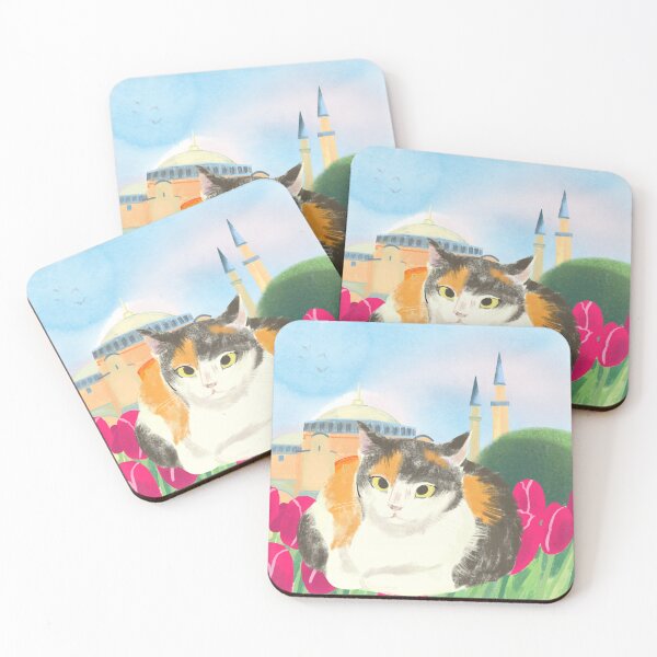 Item preview, A cat is sleeping in a flower garden designed and sold by Myartgood.