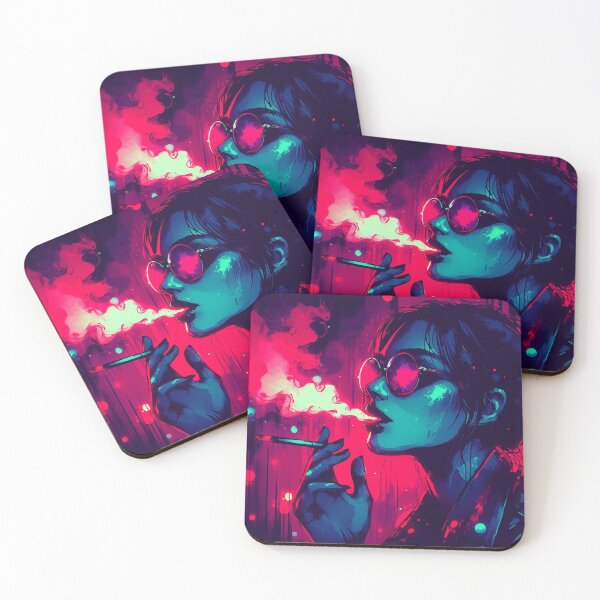 Item preview, Neon Smoky Girl [neo noir aesthetic] designed and sold by RESToRAPTOR.