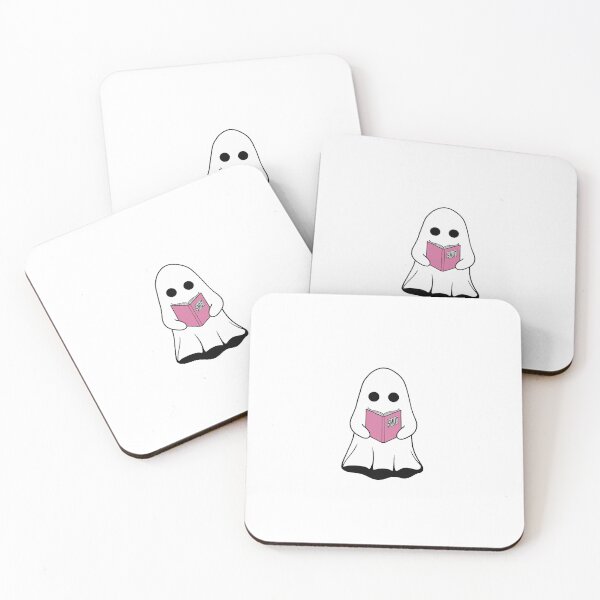 Item preview, Cartoon Ghost Reading Pink designed and sold by sgmcdermott.