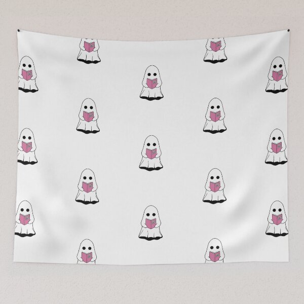 Item preview, Cartoon Ghost Reading Pink designed and sold by sgmcdermott.