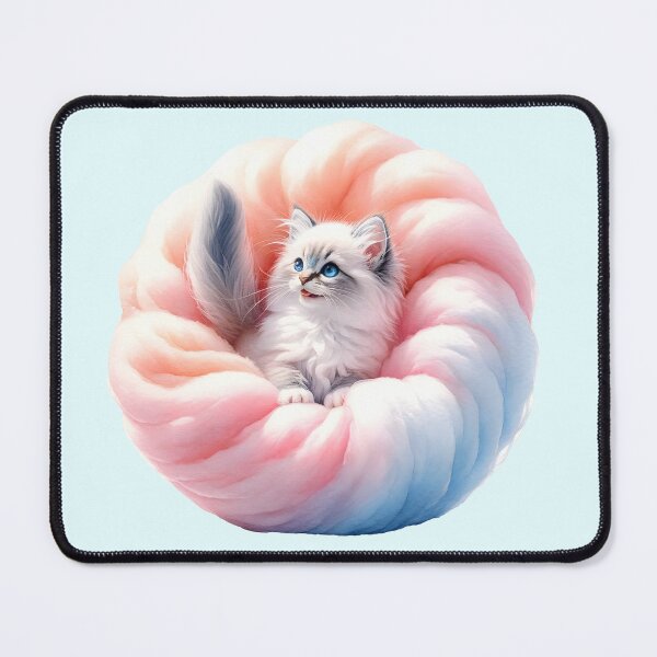 Item preview, cute kitten playing peek-a-boo in cotton candy designed and sold by digidecalden.