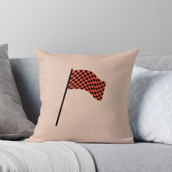 Item preview, Bandera a cuadros negra y naranja designed and sold by wonderxwander.