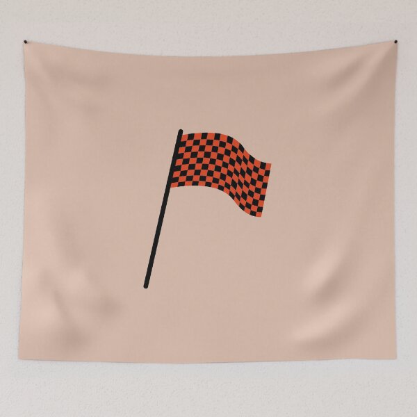 Item preview, Checkered flag black and orange designed and sold by wonderxwander.
