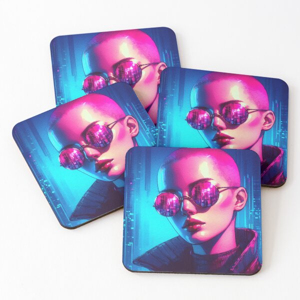 Item preview, Neon Bald Girl, Round Glasses [neo noir aesthetic] designed and sold by RESToRAPTOR.