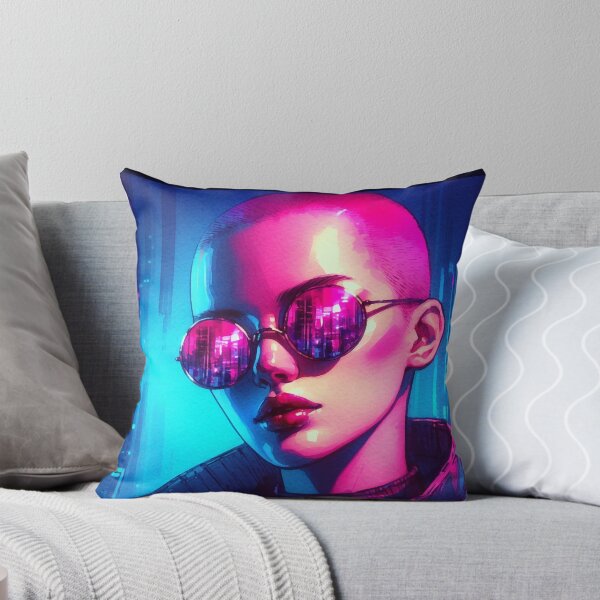 Item preview, Neon Bald Girl, Round Glasses [neo noir aesthetic] designed and sold by RESToRAPTOR.