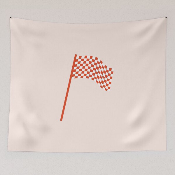 Item preview, Checkered flag orange and white designed and sold by wonderxwander.