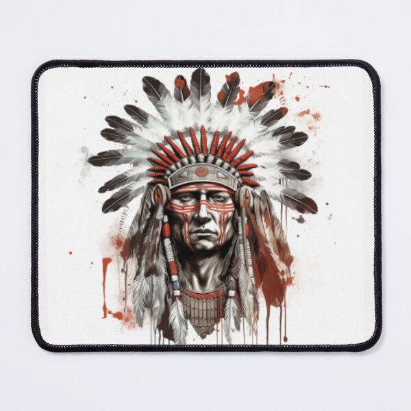 Item preview, Native American chief male with feather headdress and paints designed and sold by cristina1001.