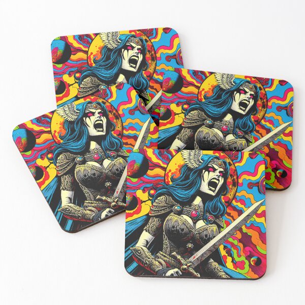 Item preview, Trippy Psychedelic Legendary Valkyrie Warrior designed and sold by AIPixelMaster.