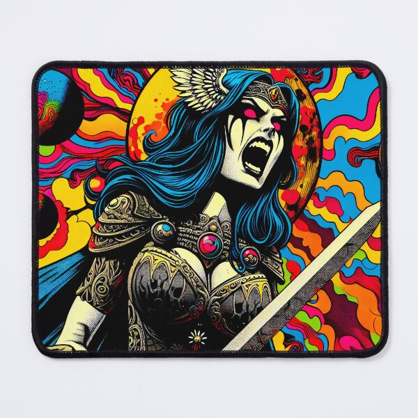 Item preview, Trippy Psychedelic Legendary Valkyrie Warrior designed and sold by AIPixelMaster.