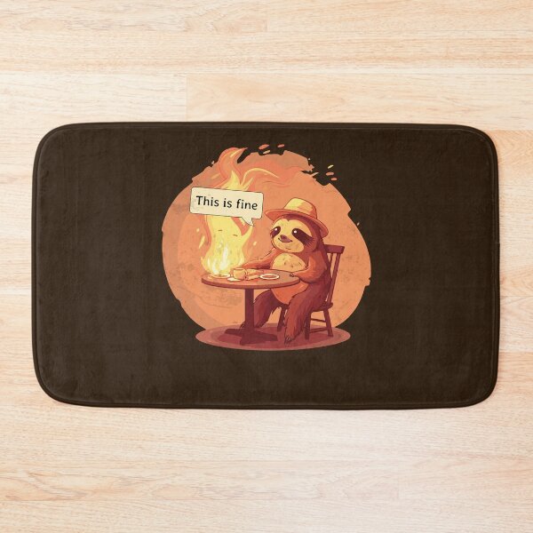 Item preview, Chill Sloth Coffee Time - This is Fine Meme Art designed and sold by Sir Meow Meow.