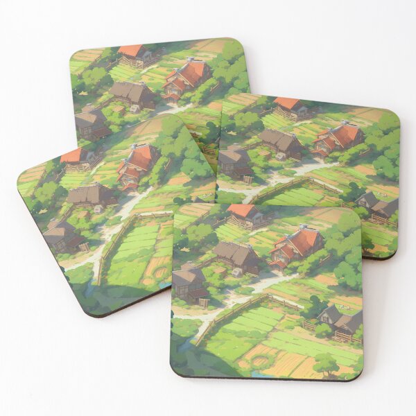 Item preview, Summer day Countryside, top down bird view- Pixel art designed and sold by octoboobs.