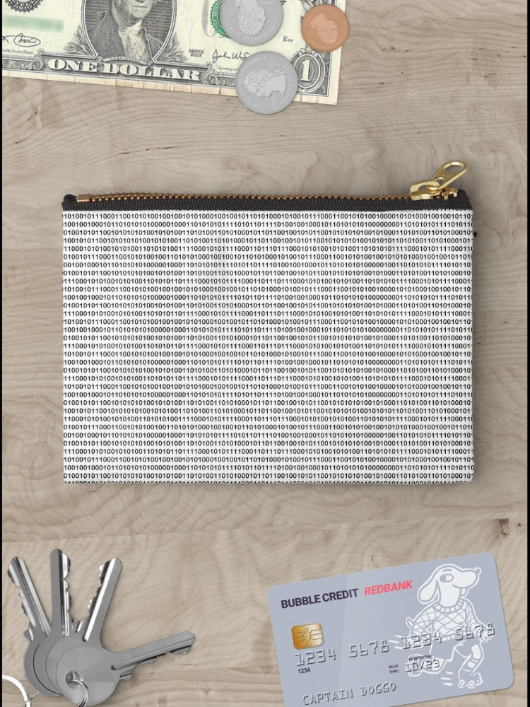 Thumbnail 3 of 4, Zipper Pouch, Binary Code designed and sold by Patterns-2024.