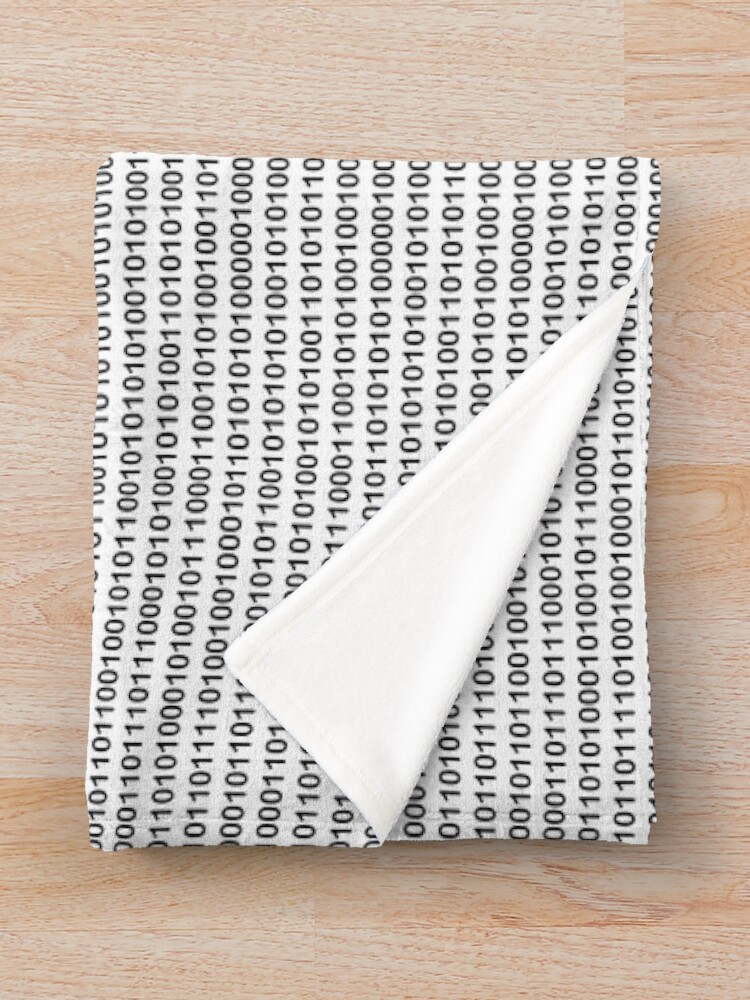 Thumbnail 3 of 6, Throw Blanket, Binary Code designed and sold by Patterns-2024.