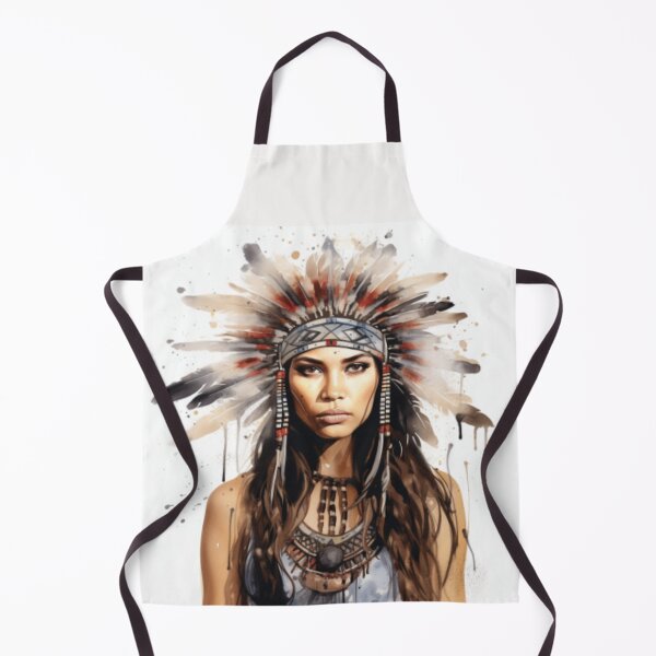 Item preview, Young Native American woman with colorful feather headdress designed and sold by cristina1001.