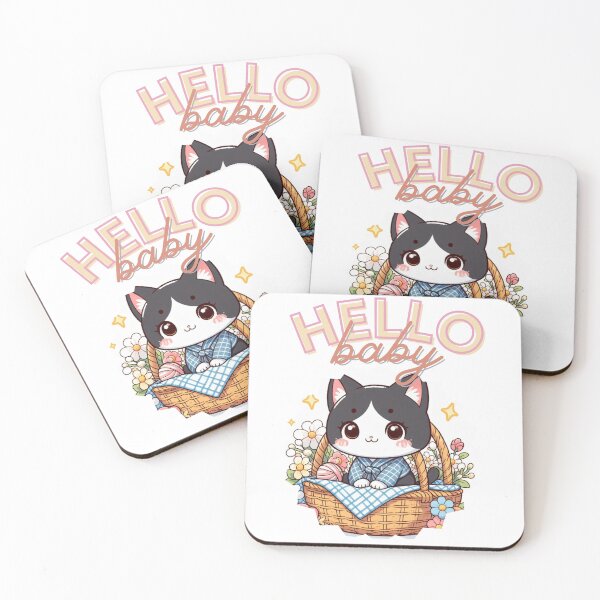 Item preview, Fantasy manga cat in basket, Feline Friends purrfect, cat anime designed and sold by Coolparrotgirl.