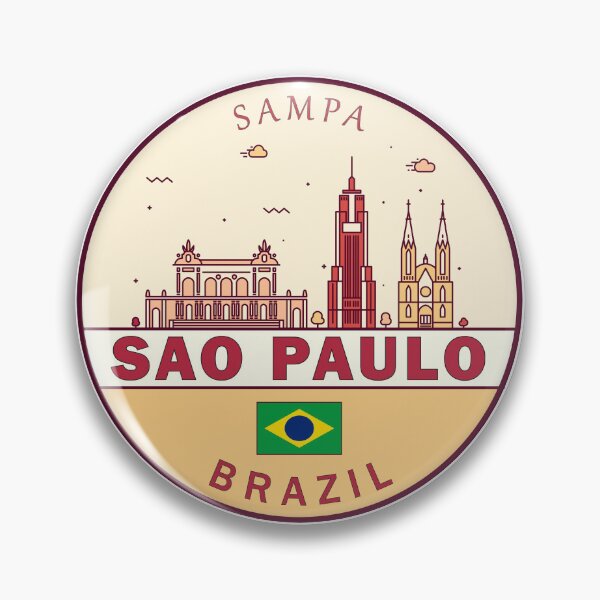 Item preview, Sao Paulo Brazil City Skyline Emblem designed and sold by KrisSidDesigns.